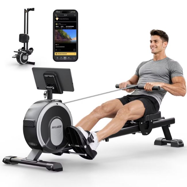 Сгъваем магнитен гребен тренажор Akluer RM-001 Foldable Magnetic Rowing Machine
