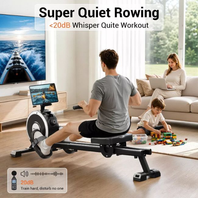 Сгъваем магнитен гребен тренажор Akluer RM-001 Foldable Magnetic Rowing Machine