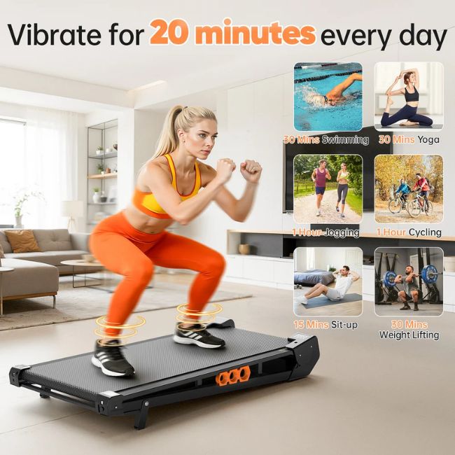 Бягаща фитнес пътека Akluer TM025 2in1 Walking Pad Treadmill with Vibration Plate