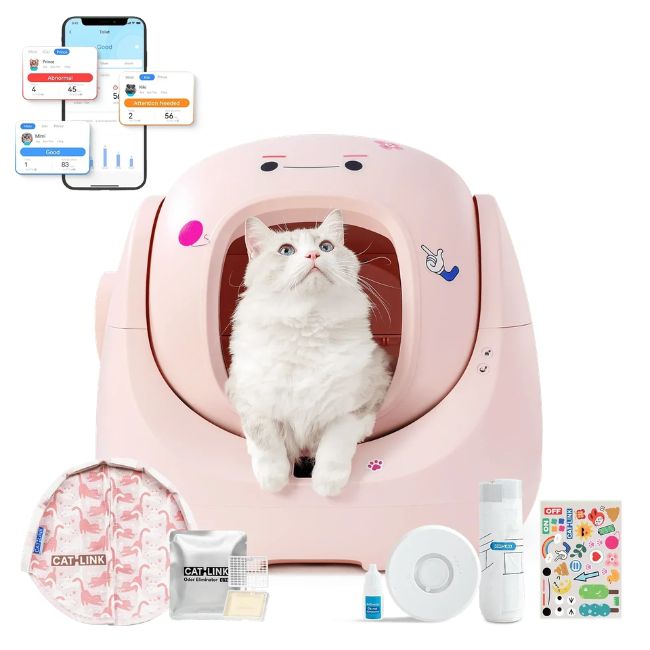 Самопочистваща котешка тоалетна Catlink Baymax Sakura Litter Box - РОЗОВ -- PINK