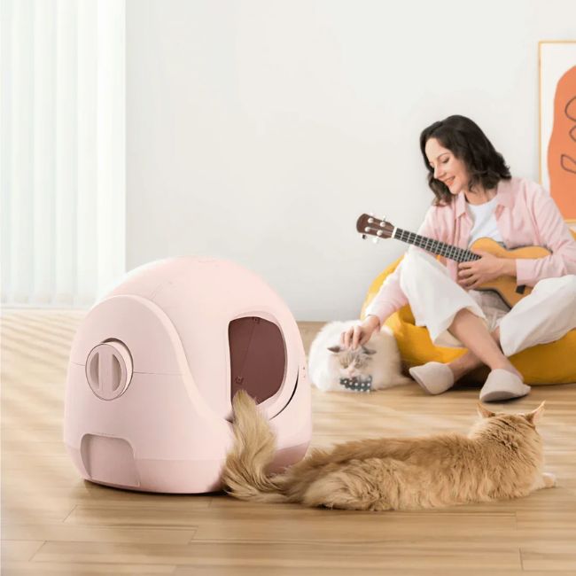 Самопочистваща котешка тоалетна Catlink Baymax Sakura - РОЗОВ -- PINK