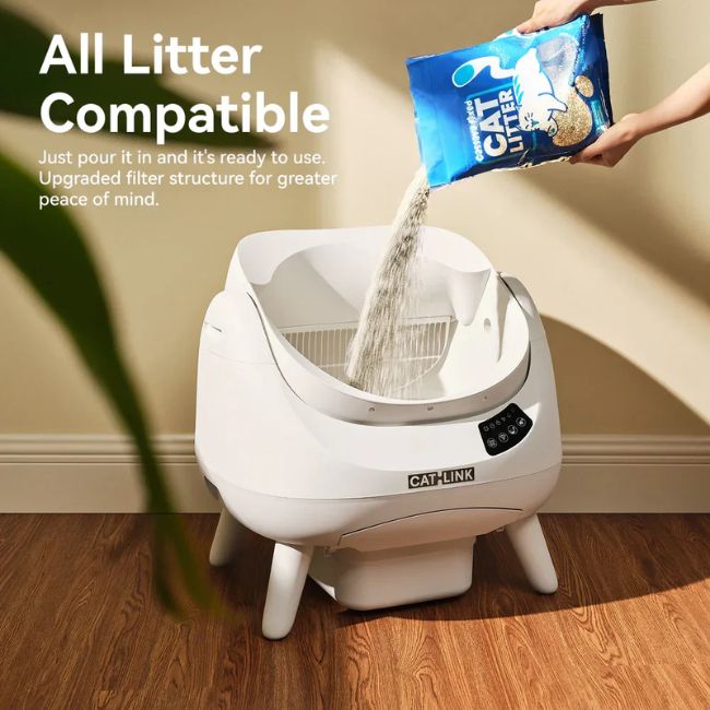 Самопочистваща котешка тоалетна Catlink Open X Cat Litter Box - БЯЛ -- WHITE