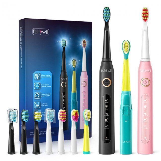 Семеен комплект електрически четки за зъби FairyWill Sonic toothbrush FW-507 
