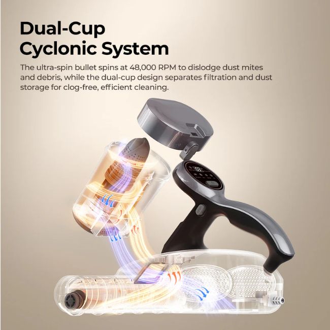 Прахосмукачка UV за матрак JIGOO J300 Pro Dual-Cup UV Mattress Vacuum Cleaner