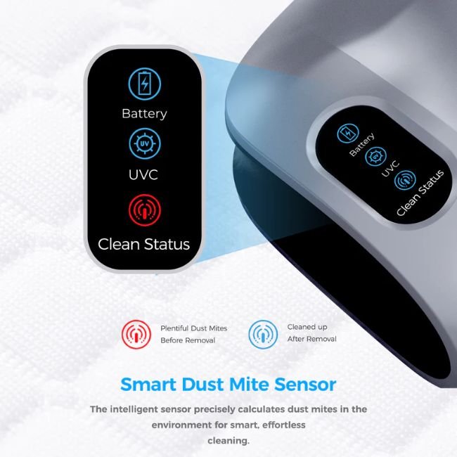 Прахосмукачка UV за матрак JIGOO S100 Cordless Dual-Cup UV Mattress Vacuum Cleaner 150W - СИВ -- GREY