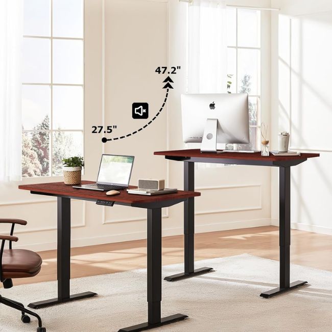 Офис бюро Kingsmith D3/ETD3A Electric Standing Desk 120см + Бяла стойка ETD3A - Dark Brown
