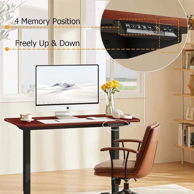 Офис бюро Kingsmith D3/ETD3A Electric Standing Desk 120см + Бяла стойка ETD3A - Dark Brown