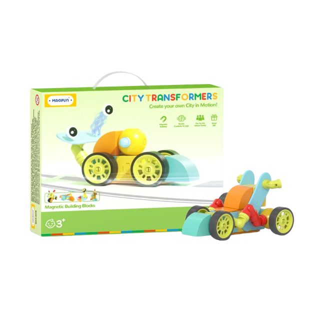 Магнитен конструктор Magfun Magnetic Building Blocks Toy - 3D City Vehicles, Versatile & Creative