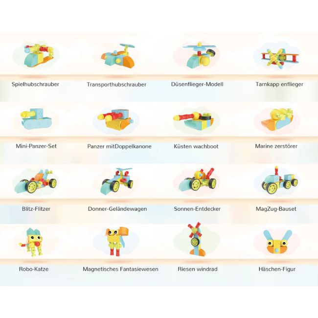 Магнитен конструктор Magfun Magnetic Building Blocks Toy - 3D City Vehicles, Versatile & Creative