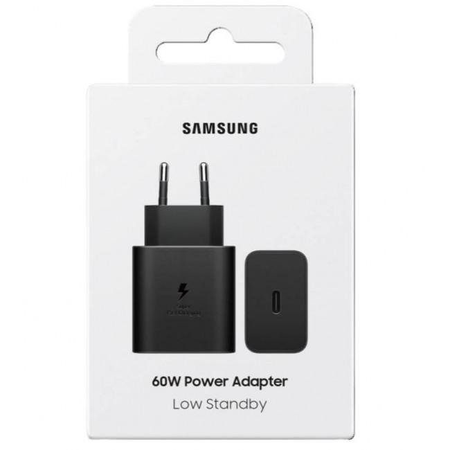 Зарядно устройство Samsung Оригинален адаптер 60W USB-C EP-T6010NBEGWW,  Fast Charging - ЧЕРЕН -- BLACK