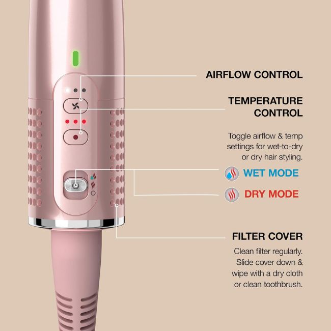 Електрическа четка за коса Shark HT302EUPK Glossi 2-in-1 Hot Tool & Air Glosser - РОЗОВ -- PINK