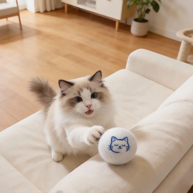 Играчка за котки TWOPOINT Quiet Wool Cat Ball