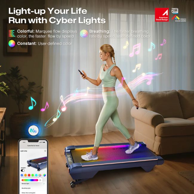 Бягаща фитнес пътека UREVO CyberPad for Office - СИВ -- GREY