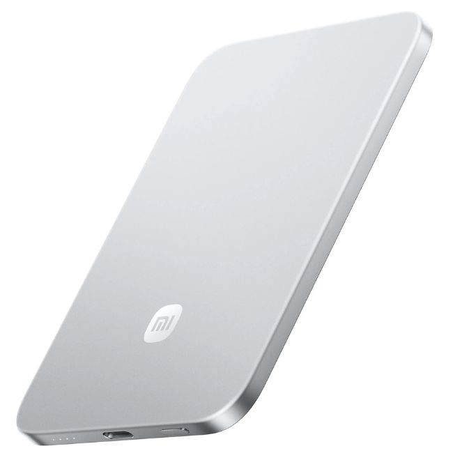 Преносима, външна батерия Xiaomi UltraThin Magnetic Power Bank 5000 / 15W - СИВ -- SILVER