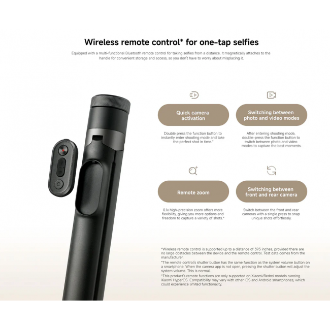 Xiaomi Zoom Floor Selfie Stick Tripod 62"