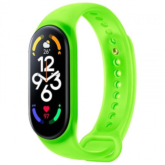 Силиконова каишка Xiaomi Mi Band 7 BHR6490GL - НЕОНОВО ЗЕЛЕН -- NEON GREEN