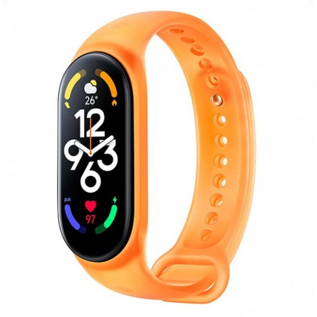 Силиконова каишка Xiaomi Mi Band 7 BHR6493GL - НЕОНОВО ОРАНЖЕВ -- NEON ORANGE