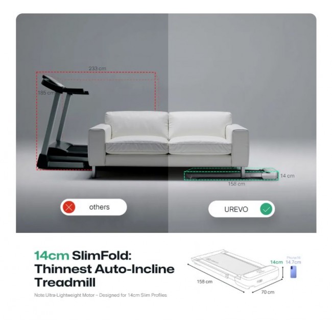 Бягаща фитнес пътека UREVO FoldiMix 5L Pro