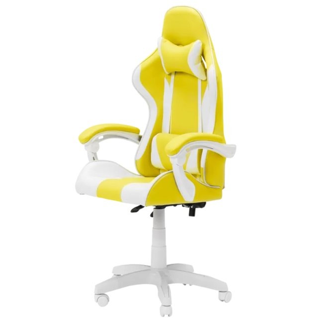 Геймърски стол Carmen 6311 ЖЪЛТ-БЯЛ