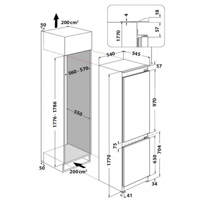 Хладилник за вграждане Whirlpool WHC18 T573