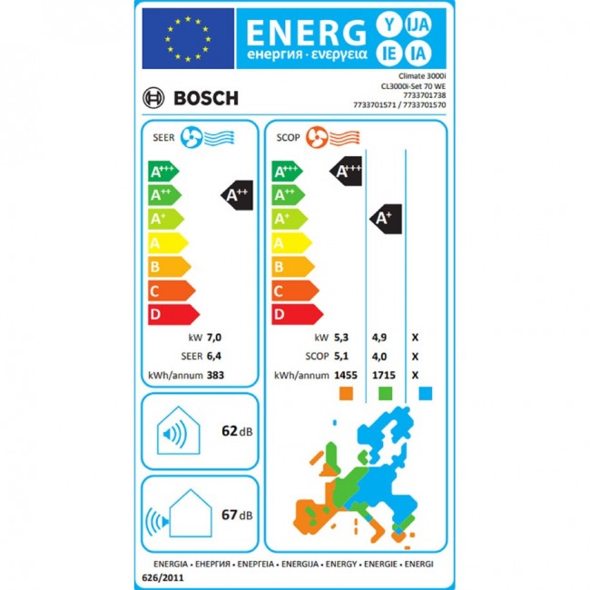 Климатик Bosch CL3000iU W 70 E/CL3000i 70 E