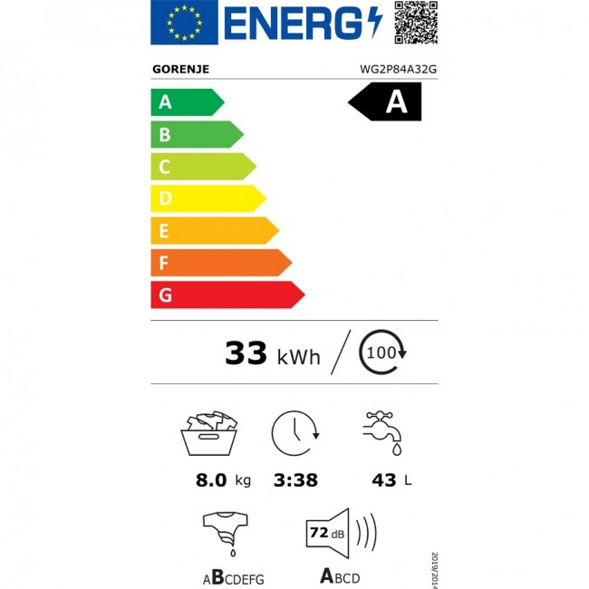 Пералня Gorenje WG2P84A32G