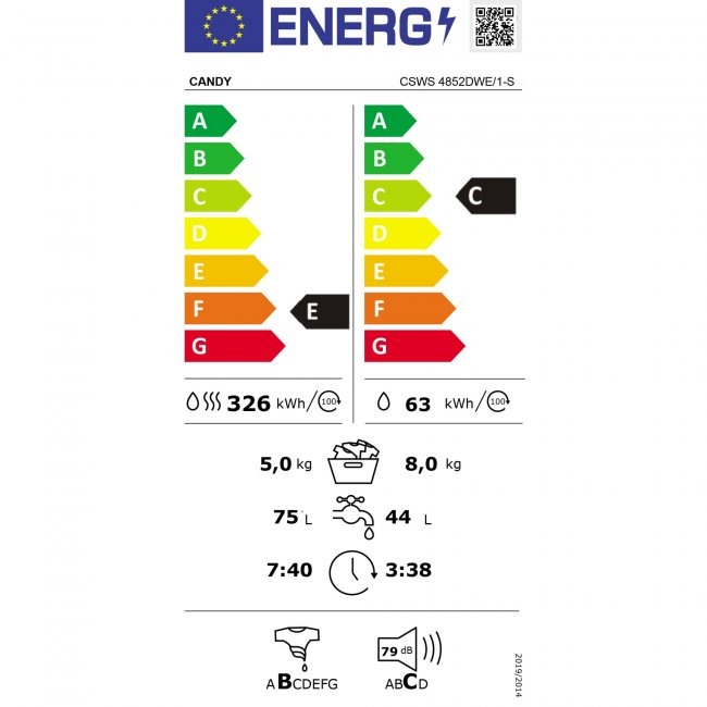 Пералня със сушилня Candy CSWS 4852DWE/1-S