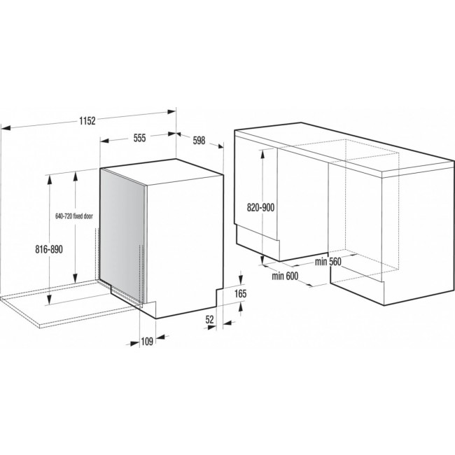 Съдомиялна машина за вграждане Gorenje GV16A