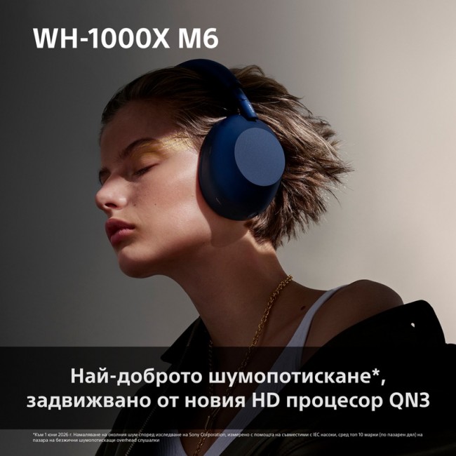 Слушалки Sony WH1000XM6G ЗЕЛЕН