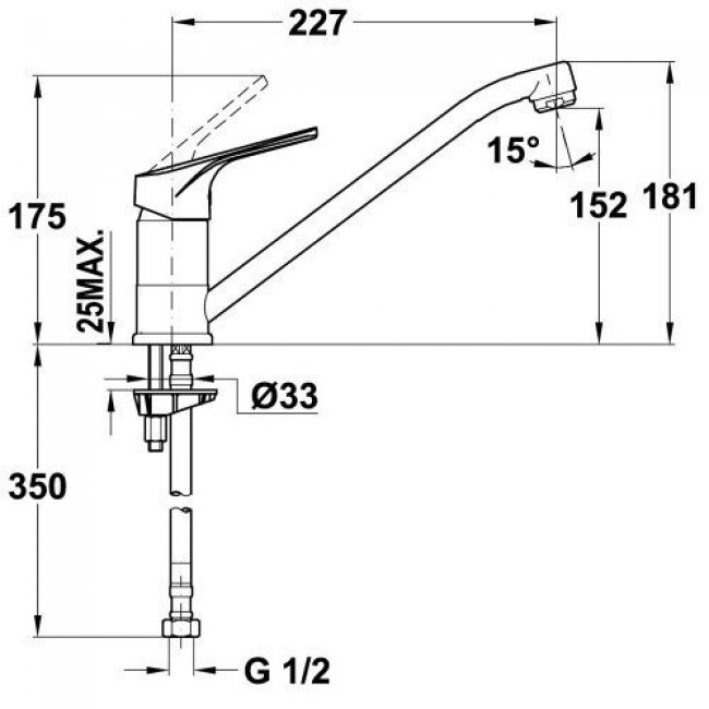 Смесител TEKA MT Plus 913 ЧЕРЕН