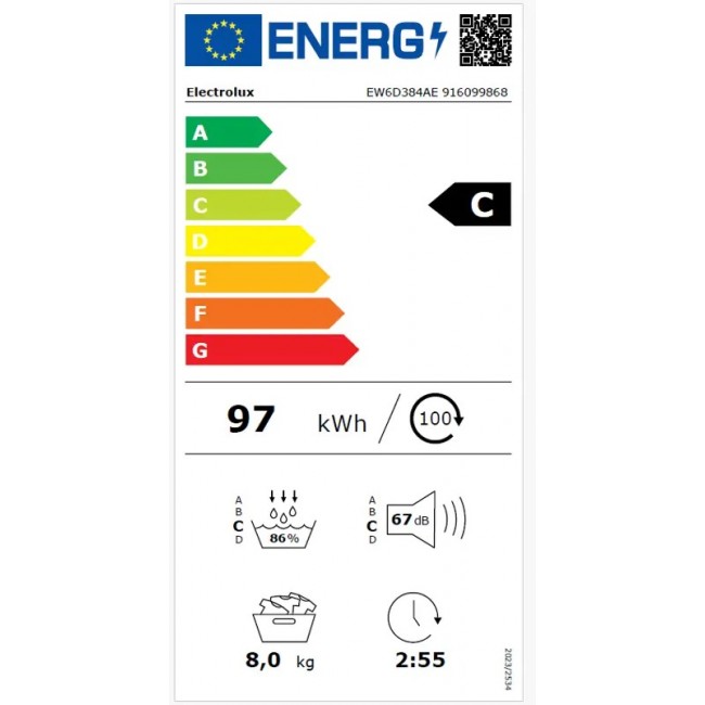 Сушилня Electrolux EW6D384AE