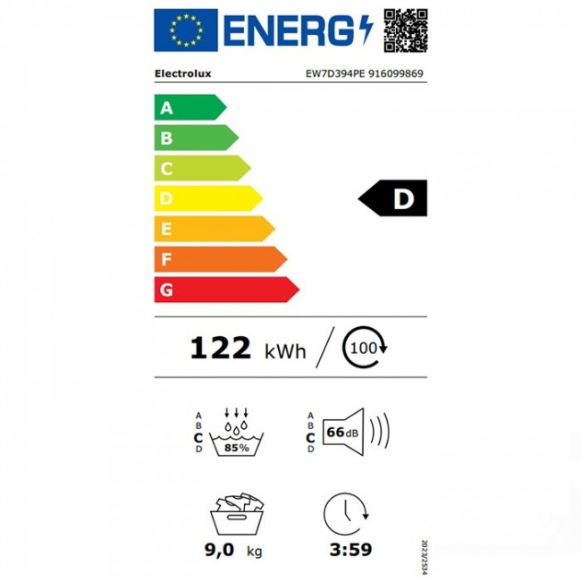 Сушилня Electrolux EW7D394PE