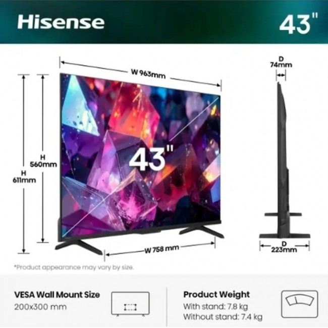 Телевизор Hisense 43E7S PRO