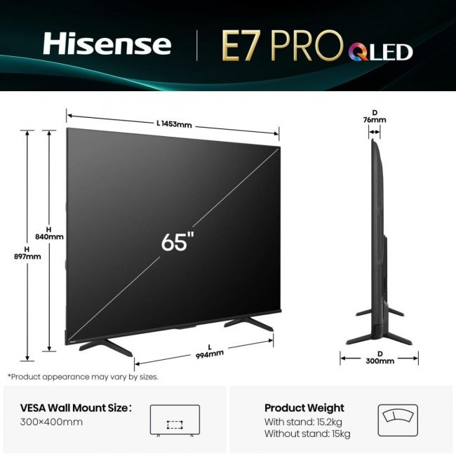 Телевизор Hisense 65E7Q PRO