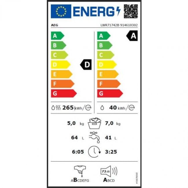 Пералня със сушилня AEG LWR71742B 