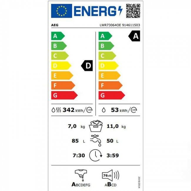 Пералня със сушилня AEG LWR73064OE 