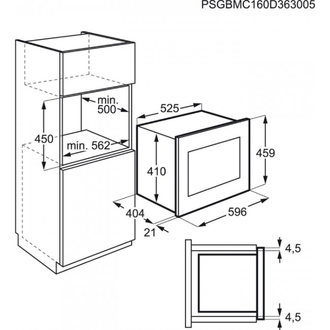 Микровълнова фурна за вграждане AEG MBE2658DEM 