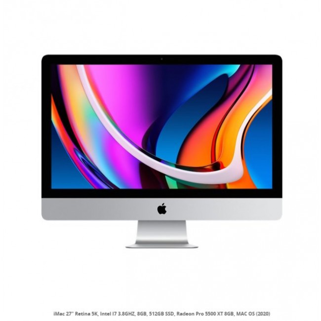 Настолен компютър Apple iMac 27" i7 Retina 5К 8C 3.8GHz/8GB/512GB SSD/RadeonPro 5500XTw8GB/INT KB(MXWV2ZE/A)