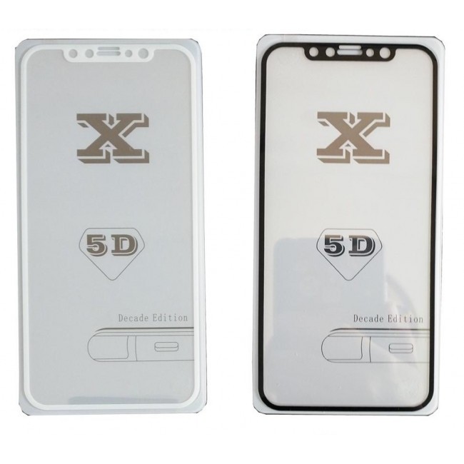 Стъклен Протектор за мобилен телефон Apple Iphone X 5D Стъклен протектор с пълно покритие