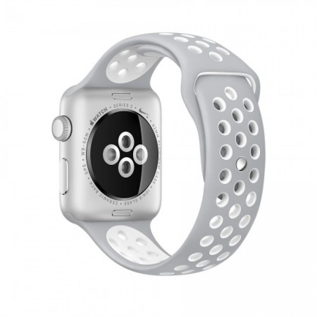 Smart Watch Apple Watch NIKE+ SILVER ALUMINUM FLAT SILVER/WHITE NIKE SPORT 42MM - MNNT2