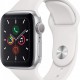 Smart Watch Apple Watch Series 5  -  40mm   Silver Aluminium with White Sport Band	MWV62