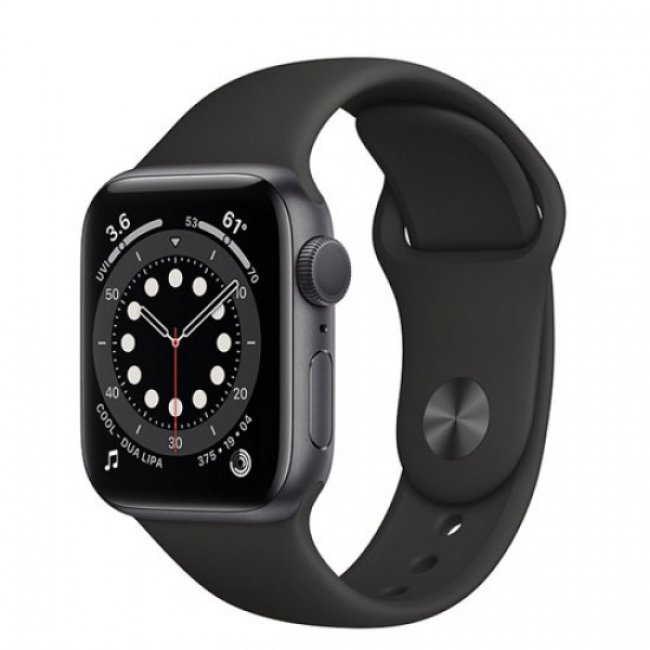 Smart Watch Apple Watch Series 6 GPS, 44mm Space Gray Aluminium Case with Black Sport Band M00H3