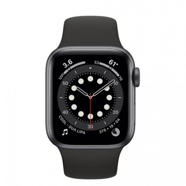 Smart Watch Apple Watch Series 6 GPS, 44mm Space Gray Aluminium Case with Black Sport Band M00H3