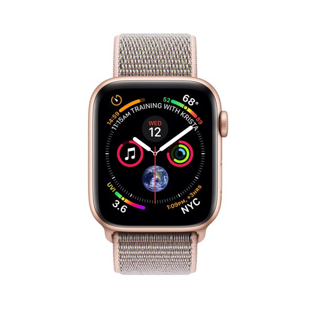 Smart Watch Apple Watch Series4 44mm Gold Aluminum Case with Pink Sand Sport Loop GPS MU6G2
