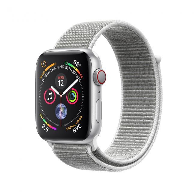 Smart Watch Apple Watch Series4 44mm Silver Aluminum Case with Seashell Sport Loop GPS MU6C2