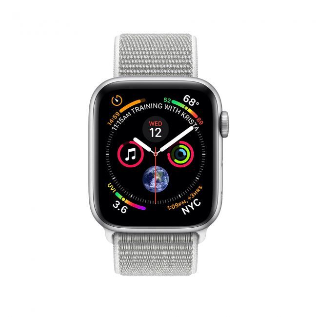 Smart Watch Apple Watch Series4 44mm Silver Aluminum Case with Seashell Sport Loop GPS MU6C2