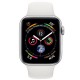 Smart Watch Apple Watch Series4 44mm, Silver Aluminum Case with White Sport Band, GPS - MU6A2