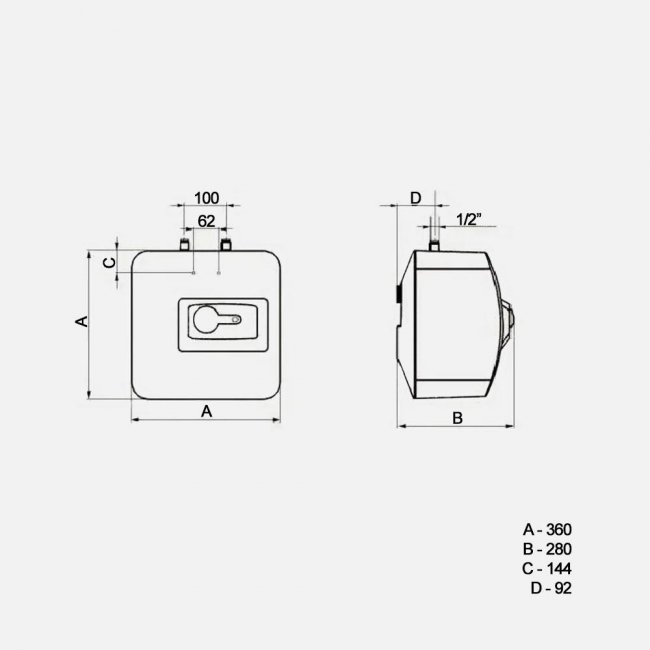 Бойлер Ariston SIMAT 10U/2 EU2 - под мивка