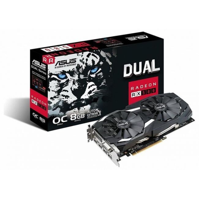 Видео карта ASUS Radeon RX 580 OC 8GB GDDR5 256bit PCIe (DUAL-RX580-O8G)