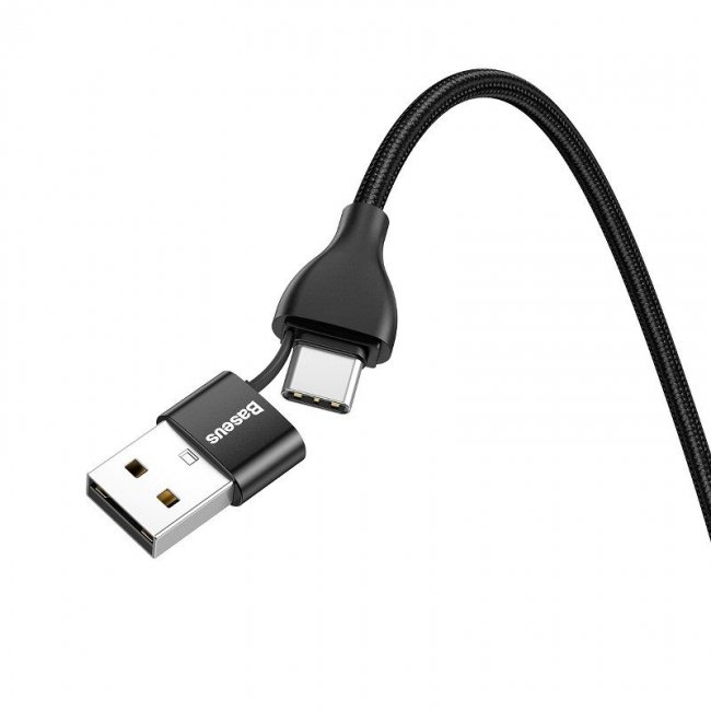 Кабел Baseus 2-in-1 Dual Out cab USB-A+Type-CToIP18W - BLACK